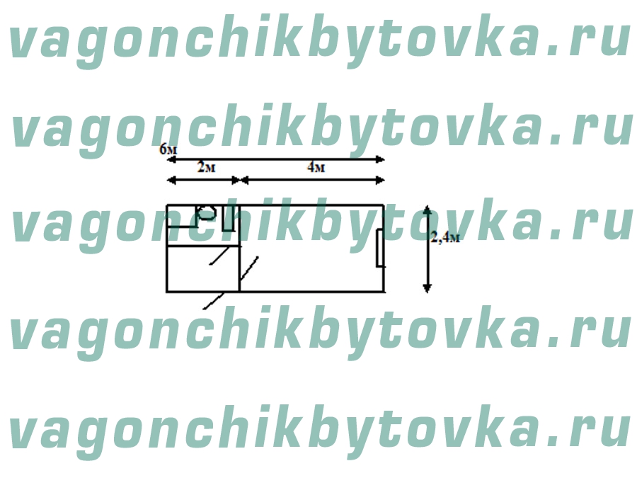 Металлическая дача из вагончика 6м